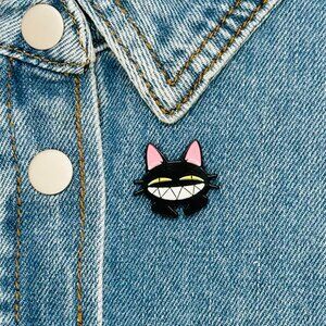 🤩The Legend of LUOXIAOHEI Luo Xiaohei Hei Black Cat Metal Brooch Cat Enamel Pin